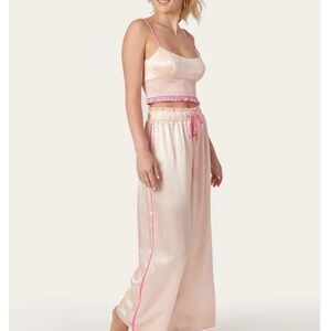 Morgan Lane Blush Satin Pajama Set
